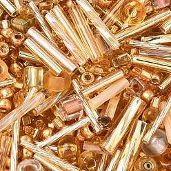 Золотистый Смесь бисера миюки, японский бисер, разнообразные, золотые, 1~9x1.5~2 мм, отверстие : 0.5~1 мм