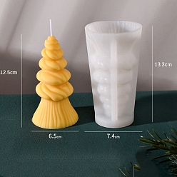 White 3D Christmas Tree DIY Silicone Candle Molds, Aromatherapy Candle Moulds, Scented Candle Making Molds, White, 7.4x13.3cm