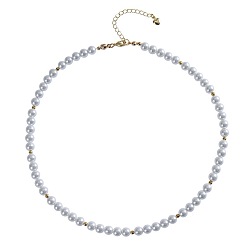 Жемчуг из Раковин  Богемные 5мм круглые бусы из ракушечного жемчуга для женщин, золотые, 14.96 дюйм (38 см)