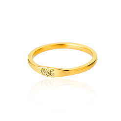 666 Stainless Steel Ring with Simple Number Design - Angel Digital Ring
