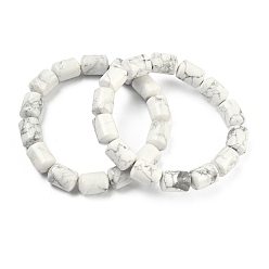 Говлит Колонна натуральный говлит бусины эластичные браслеты для женщин мужчин, внутренний диаметр: 2.17 дюйм (5.5 см)