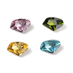 Mixed Color Cubic Zirconia Cabochons, Pointed Back & Back Plated, Triangle, Mixed Color, 6.4x10x3.5mm