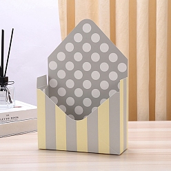 Light Yellow Paper Bouquet Storage Box, Folding Carton Flower Gift Box, Rectangle, Light Yellow, 23x8x35cm