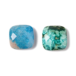 Chrysocolla Natural Chrysocolla Cabochons, Faceted, Square, 12x12x4~4.5mm
