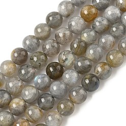 Лабрадорита Природные лабрадорита бисер нитей, круглые, 6 мм, отверстие : 0.9 мм, около 60 шт / нитка, 14.80'' (37.6 см)