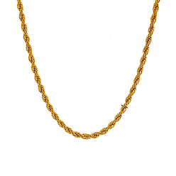 Золотой Ожерелья из нержавеющей стали с цепочками для женщин, золотые, 3 мм, 15.75 дюйм (40 см)