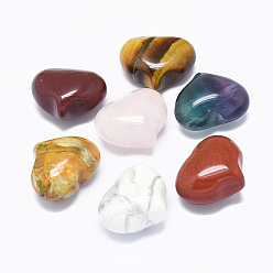 Mixed Stone Natural Mixed Stone, Heart Love Stone, Pocket Palm Stone for Reiki Balancing, 20~21x25~25.5x13~14mm