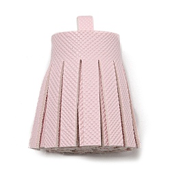 Pink Imitation Leather Tassel Pendant Decorations, Pink, 36x20~25mm, Hole: 6x5.4mm