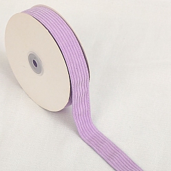 Plum 10 Yards Polyester Velvet Striped Ribbons, Corduroy Ribbon for Bow Making, Garment Accessories, Gift Packaging, Plum, 1 inch(25mm)