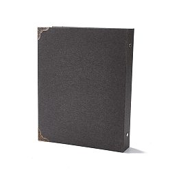 Black DIY Hardcover Paper Scrapbook Photo Album, with Black Inner Paper, Rectnagle, Black, 26.5x21x4.2cm, 30 sheeets/book