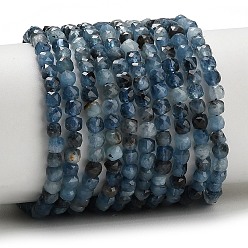 Аквамарин Нити из бусин бирюзового цвета с градиентным переходом цвета, натурального дьявольского синего., кубические, граненые, 3.5~4x3.5~4x3.5~4 мм, отверстие : 0.7~0.8 мм, около 96~104 шт / нитка, 15.16'' (38.5 см) ~ 15.47'' (39.3 см)
