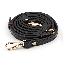 Coffee Leather Adjustable Bag Strap, with Swivel Clasps, for Bag Replacement Accessories, Coffee, 100~125x1.2x0.3cm