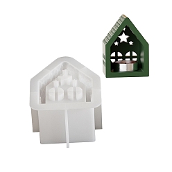 Дом Силиконовые формы, формы для подсвечников, формы для литья гипсовой смолы, белые, дом, 95x74x51 мм