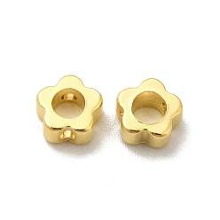 Real 24K Gold Plated Brass Bead Frame, Lead Free & Cadmium Free, Long-Lasting Plated, Flower, Real 24K Gold Plated, 5.5x6x3mm, Hole: 0.5mm