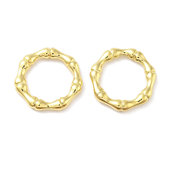 Chapado en Oro Real 18K Anillo del enlace de aleación, anillo de bambú, real 18 k chapado en oro, 18.5x19x3 mm, diámetro interior: 14 mm