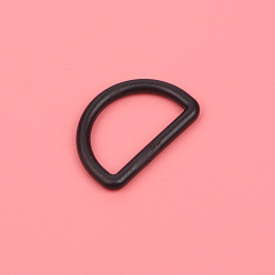 Black Plastic Buckle D Ring, Webbing Belts Buckle, for Luggage Belt Craft DIY Accessories, Black, 25mm, 10pcs/bag