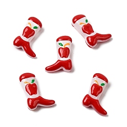 Яблоко Бусины из стеклянной эмали, окрашенные в технике запекания, яблоко, 23x16.5~17x7.5~8.5 мм, отверстие : 0.8~1.2 мм