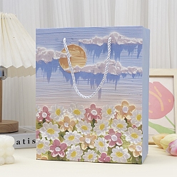 Светлый Стально-синий Мешки для хранения бумаги для рисования маслом, подарочный пакет с ручкой, прямоугольные, светло-стальной синий, 26x10x32 см