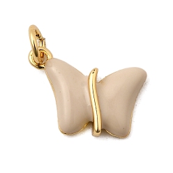 Желтая Старая Ткань  Латунь эмаль прелести, очарование бабочки, с целью перехода в кольце, без свинца и без кадмия, долговечный, стойки покрытие, реальный 18 k позолоченный, старое кружево, 15x10.5x3 мм, отверстие : 3.5 мм