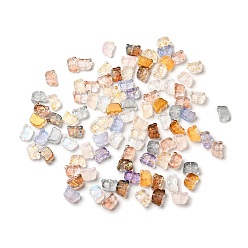 Mixed Color Transparent Glass Beads, with Gold Foil, Bear, Mixed Color, 10x14x5mm, Hole: 1.2mm