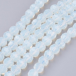 Opalite Opalite Beads Strands, Faceted Round, 4mm, Hole: 1mm, about 88~90pcs/strand, 28~30cm