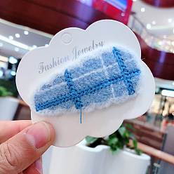 Light Sky Blue Cute Wool Yarn Knitting Snap Hair Clips, Teardrop Hair Accessories for Girls, Light Sky Blue, 50mm