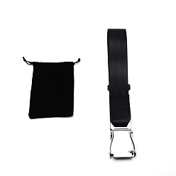 Black Polyester Airplane Car Extension Seatbelt, with 45 # Steel Hook Hangers, for Airplane Car Accessories, Black, 154x110x6mm