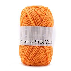 Orange 4-Ply Milk Cotton Polyester Yarn for Tufting Gun Rugs, Amigurumi Yarn, Crochet Yarn, for Sweater Hat Socks Baby Blankets, Orange, 2mm, about 92.96 Yards(85m)/Skein