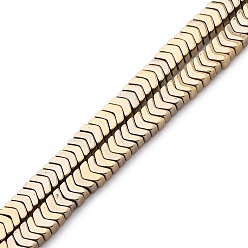 Светло-Золотое Покрытие Гальванические немагнитных гематит бисер пряди, стрелка, свет позолоченные, 3~3.5x2x1.5~2 мм, отверстие : 1 мм, около 335~338 шт / нитка, 15.94'' (40.5 см)