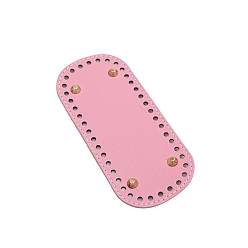 Pearl Pink Oval PU Leather DIY Handbag Bottom, for Knitting Bag, Women's Bag Handmade DIY Accessories, Pearl Pink, 18x8cm