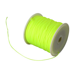 Зелено-Желтый Плетеной нейлоновой нити, китайский шнур для завязывания бисера шнур для изготовления ювелирных изделий из бисера, зеленый желтый, 0.8 мм, Около 100 ярдов / рулон