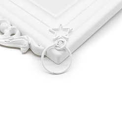 White Alloy Swivel Clasps for Bag Making, Star, White, 60x30mm