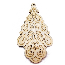 Old Lace Wood Big Pendants, for Earring Jewelry Making, Tree, Old Lace, 60~70x2mm