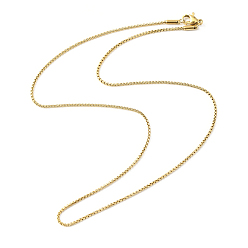 Golden Ion Plating(IP) 304 Stainless Steel Box Chain Necklace for Men Women, Golden, 17.32~17.52 inch(44~44.5cm)