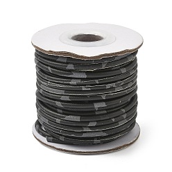 Черный Круглые шнуры из искусственной кожи с леопардовым принтом, для одежды, обувь делает, чёрные, 3 мм, около 10.94 ярдов (10 м) / рулон