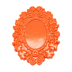 Оранжево-Красный Непрозрачные кабошоны из смолы, цветок, оранжево-красный, 16x7 мм