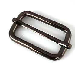 Gunmetal Iron Webbing Bag Strap Adjuster Buckles, Handbag Shorten Length Tri-Glide Adjuster Buckles, Gunmetal, 2.05x3.93cm