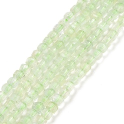 Prehnite Natural Prehnite Beads Strands, Faceted, Cube, 2.5x2.5x2.5mm, Hole: 0.5mm, about 186~188pcs/strand, 15.16~15.35 inch(38.5~39cm)