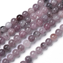 Lepidolite Natural Lepidolite/Purple Mica Beads Strands, Round, 10mm, Hole: 1.2mm, about 40pcs/strand, 15.7 inch(40cm)