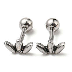 Античное Серебро 304 из нержавеющей стали серьги, хрящевые серьги, лошадиный глаз , античное серебро, 4.5x8 мм