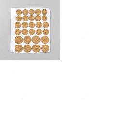 Светло-коричневый 20 листы пробковых этикеток, самоклеющиеся наклейки ремесла, плоско-круглые, загар, 142x135x2 мм, 28шт / лист