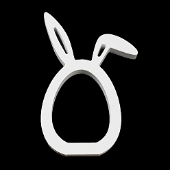 White Easter Wood Rabbit Figurines, for Home Desktop Decoration, White, 191x134x18mm