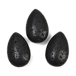 Лавовый камень Подвески из натуральной лавы, слезинки, 28~28.5x18~18.5x6~6.5 мм, отверстие : 2.5~3 мм