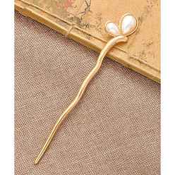 Золотой Вилки для волос из сплава в форме сердца, аксессуары для волос для женщин и девочек, с жемчуг, золотые, 150x25 мм