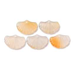 Нефрит Природные подвески агат, подвески из листьев гинкго, окрашенная и подогревом, 15x19x3~4 мм