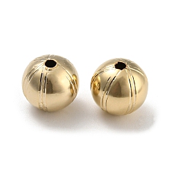 Real 24K Gold Plated Rack Plating Eco-friendly Brass Beads, Cadmium Free & Lead Free, Round, Real 24K Gold Plated, 10mm, Hole: 1.5mm