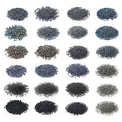 Black Round Glass Seed Beads, Mixed Style, Black, 6/0 & 8/0 & 12/0, about 600g/set, about 20055pcs/set