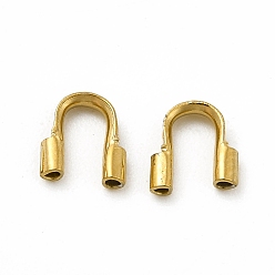 Golden 304 Stainless Steel Wire Guardian and Protectors, Golden, 5x4.5x1.2mm, Hole: 0.7mm