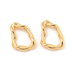 Real 18K Gold Plated Brass Linking Rings, Twist Teardrop, Real 18K Gold Plated, 20x15x3.5mm, Inner Diameter: 15x9mm