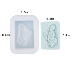 Human Embossed Art DIY Food Grade Silicone Molds, Fondant Molds, Resin Casting Molds, for Chocolate, Candy, UV Resin & Epoxy Resin Craft Making, Human, 65x85x33mm, Inner Diameter: 44x64mm